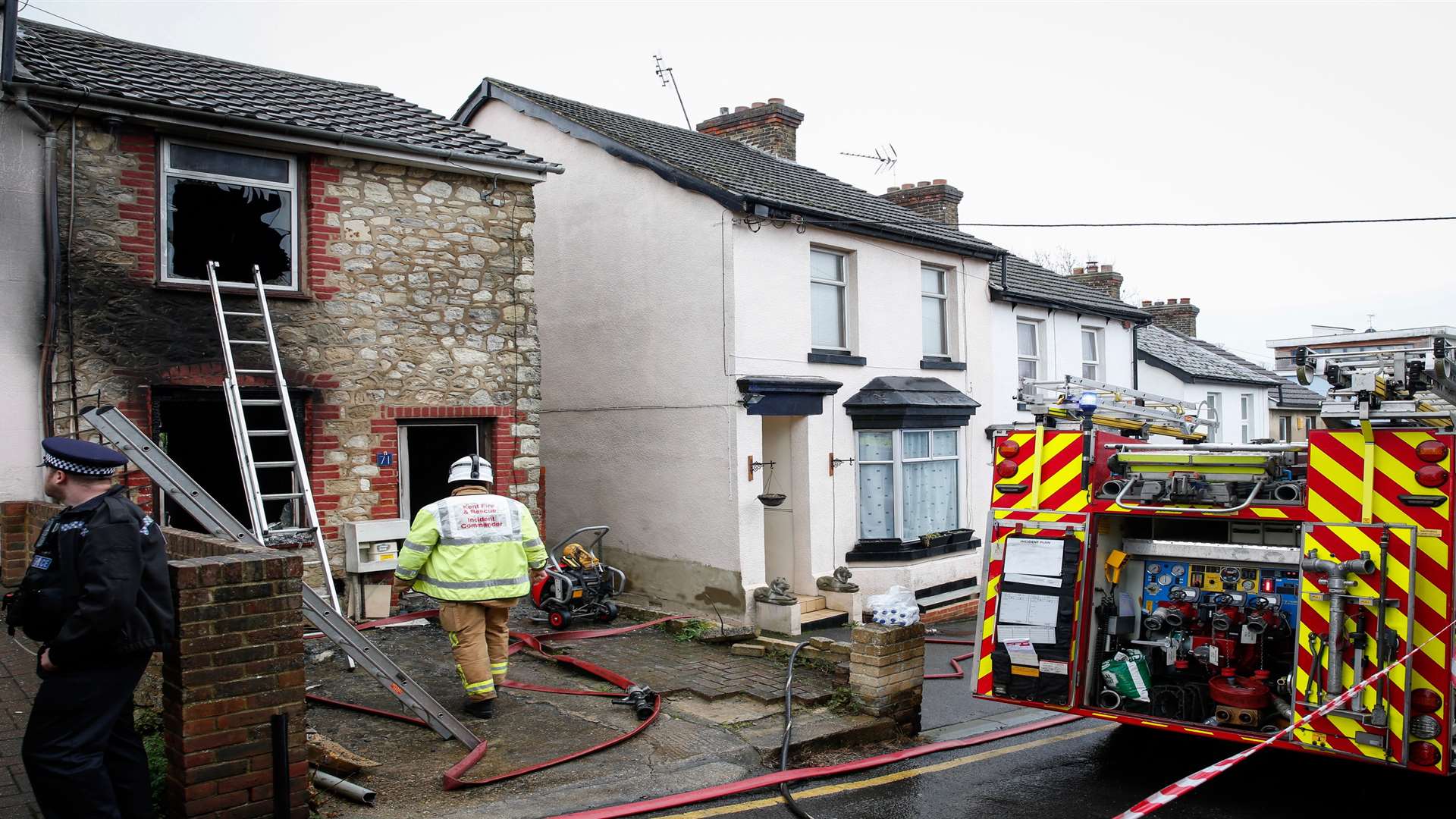 The fire has left the home "completely gutted".