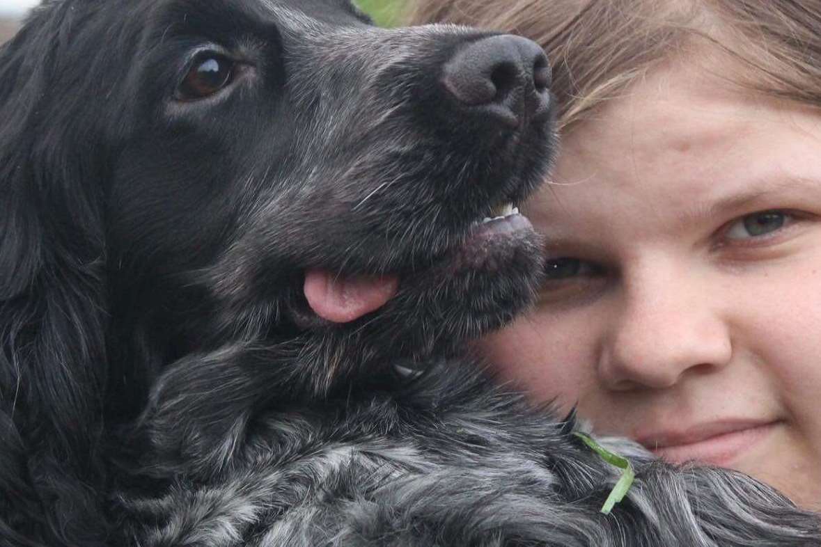 Benji with his devoted owner, Lucy.