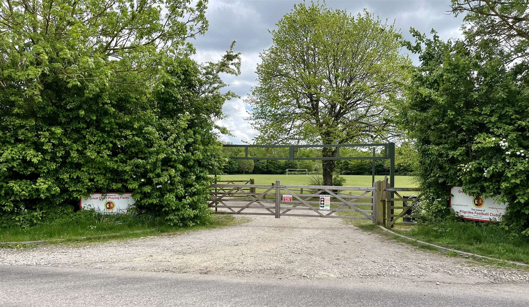 A man in his 20s was walking on a footpath by the Great Chart Playing Fields when he was approached