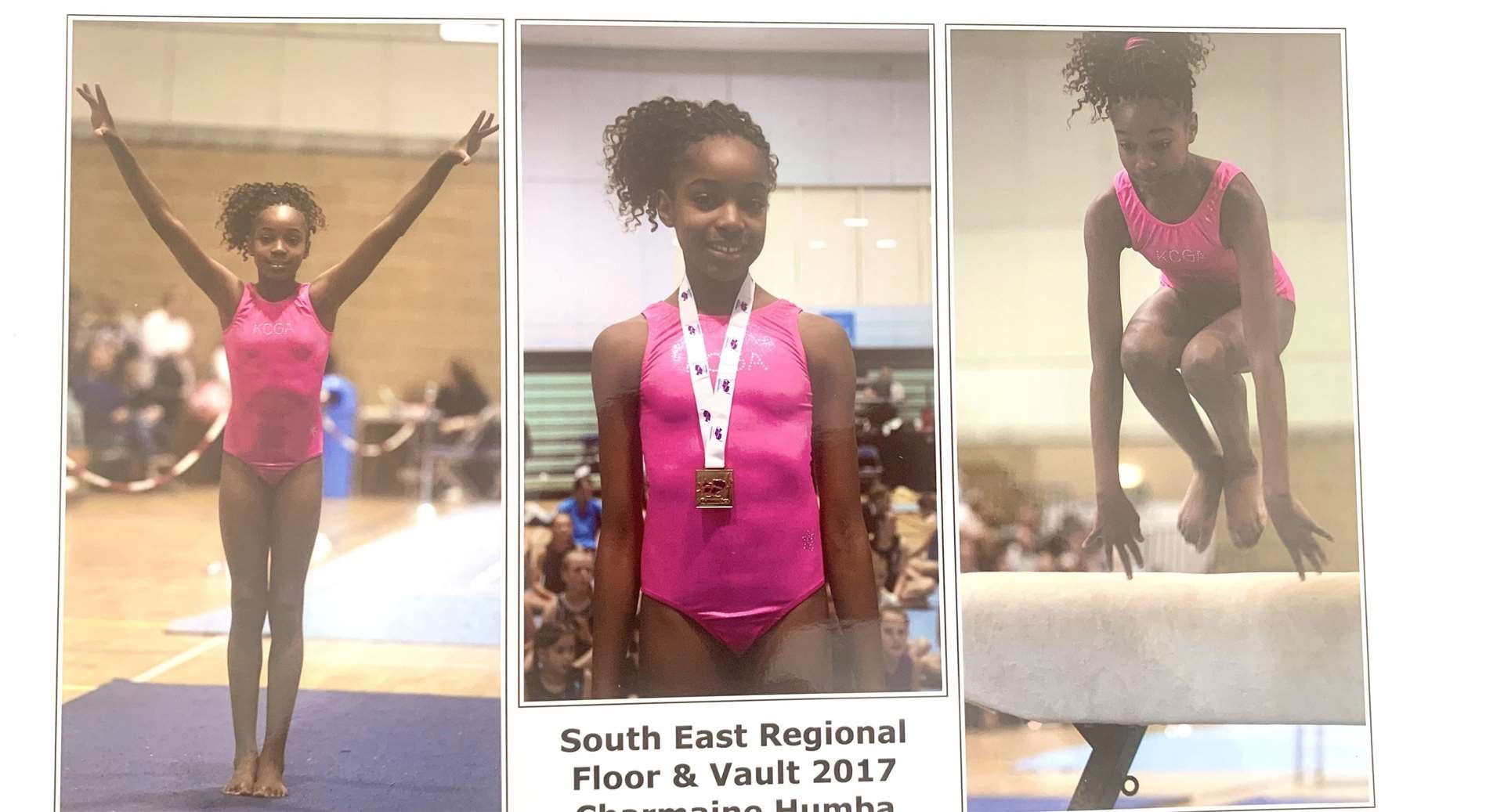 Charmaine Humba at a regional gymnastic competition in 2017