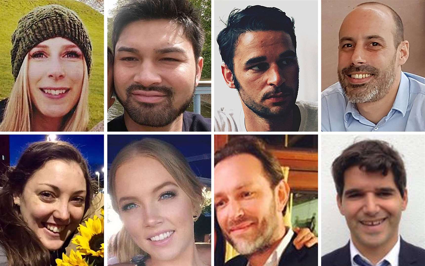 Victims of the London Bridge terrorist attack (top row left to right) Christine Archibald, James McMullan, Alexandre Pigeard, Sebastien Belanger, (bottom row left to right) Kirsty Boden, Sara Zelenak, Xavier Thomas and Ignacio Echeverria (Family handouts/PA)