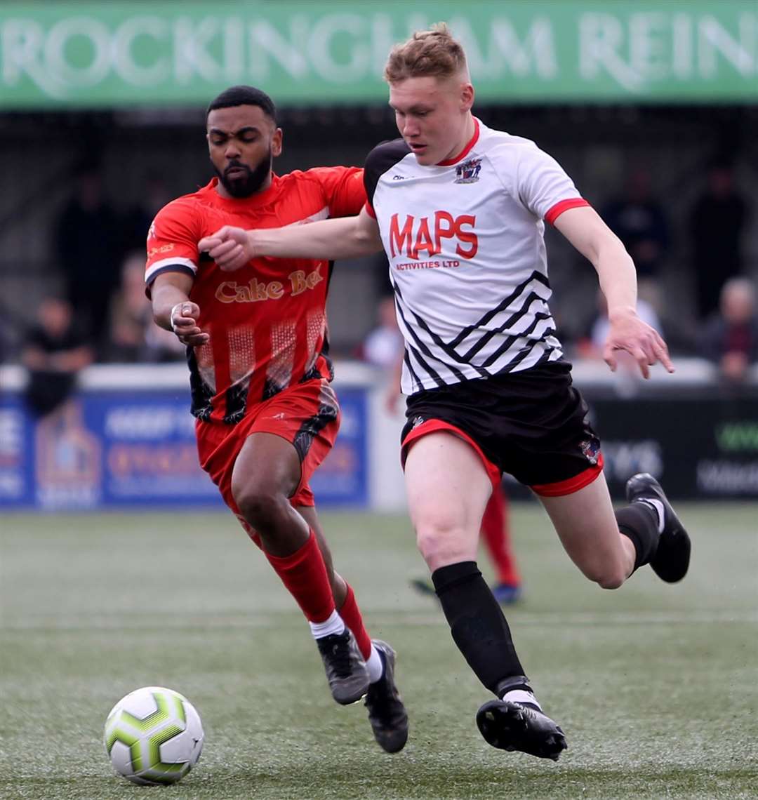 Deal defender Alex Green has made a big impression since joining the club from Dover Athletic Picture: Paul Willmott