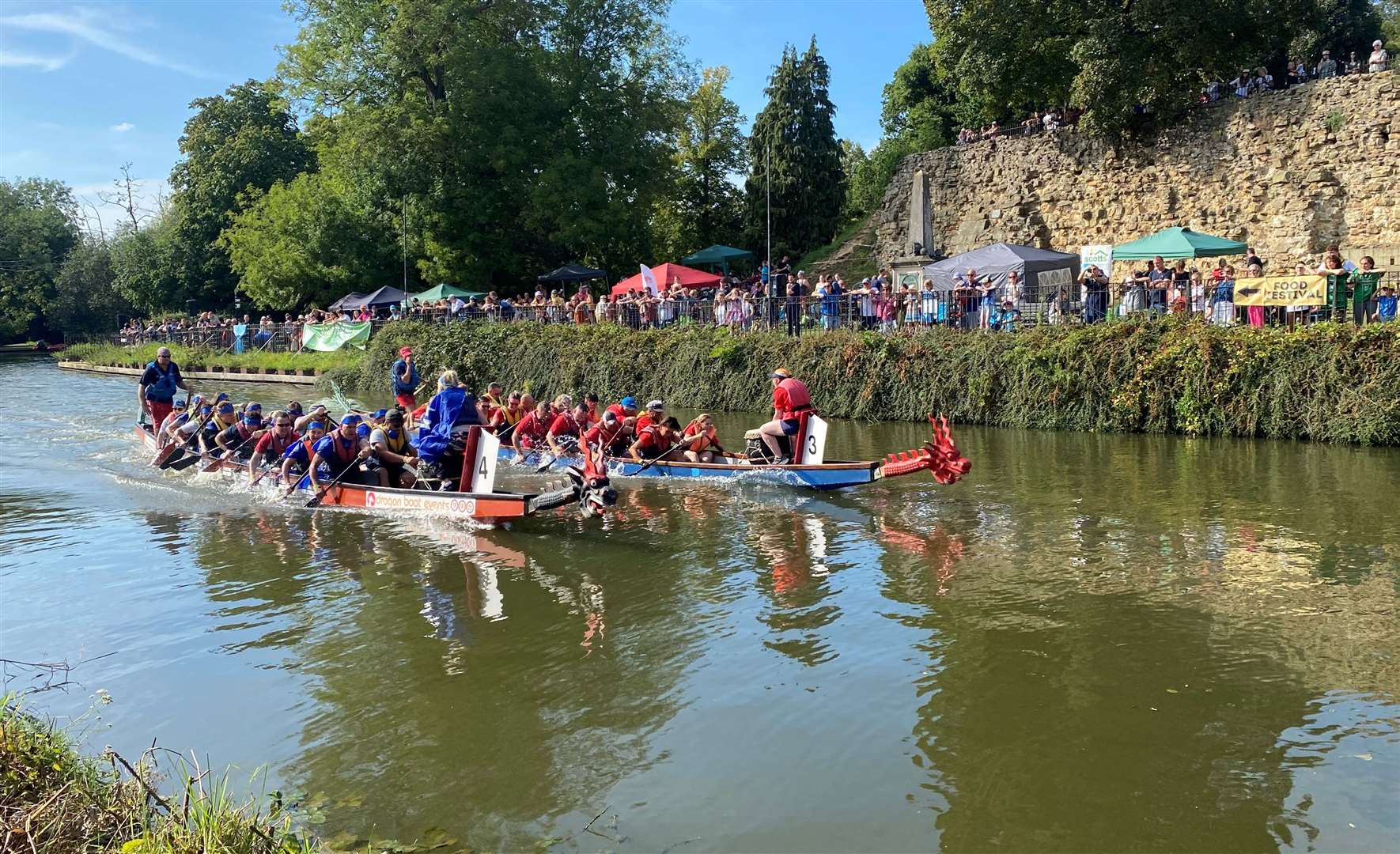 Find a perfect spot on the riverbank and cheer on the dragon boat racers. Picture: Tonbridge and Malling Borough Council