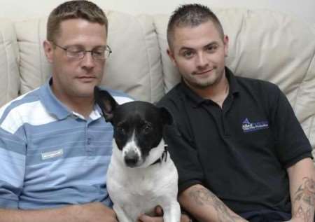 INNOCENT: Michel Goodrich, right, with dog owner Paul Osborne. Picture: MATTHEW READING