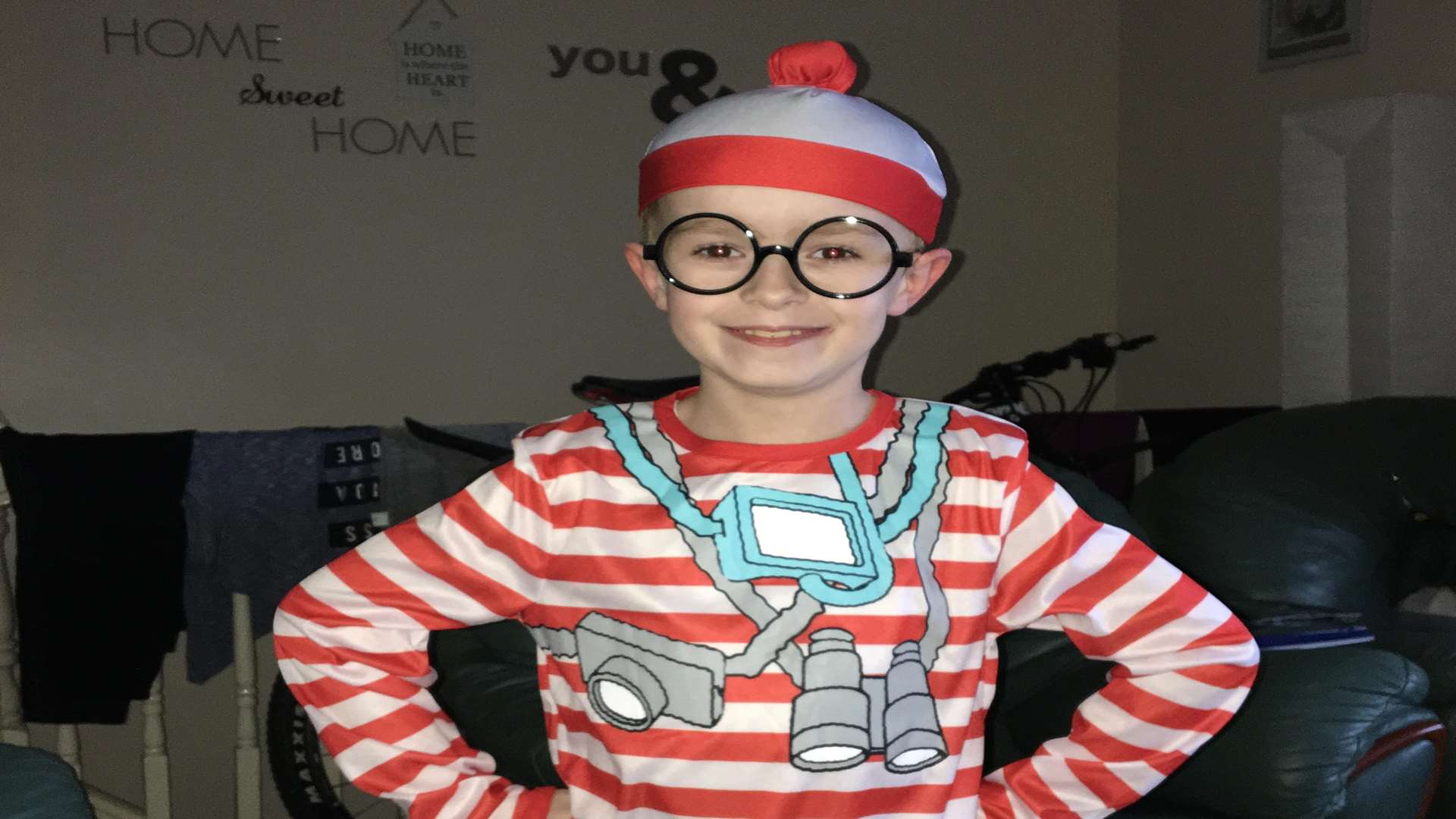 Lewis, age 8, as Where's Wally