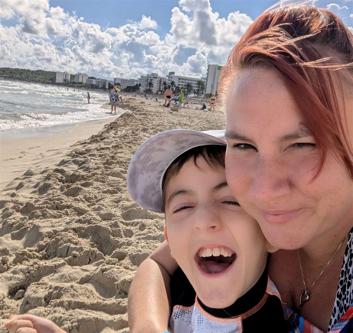 Tomas and Emma on the beach