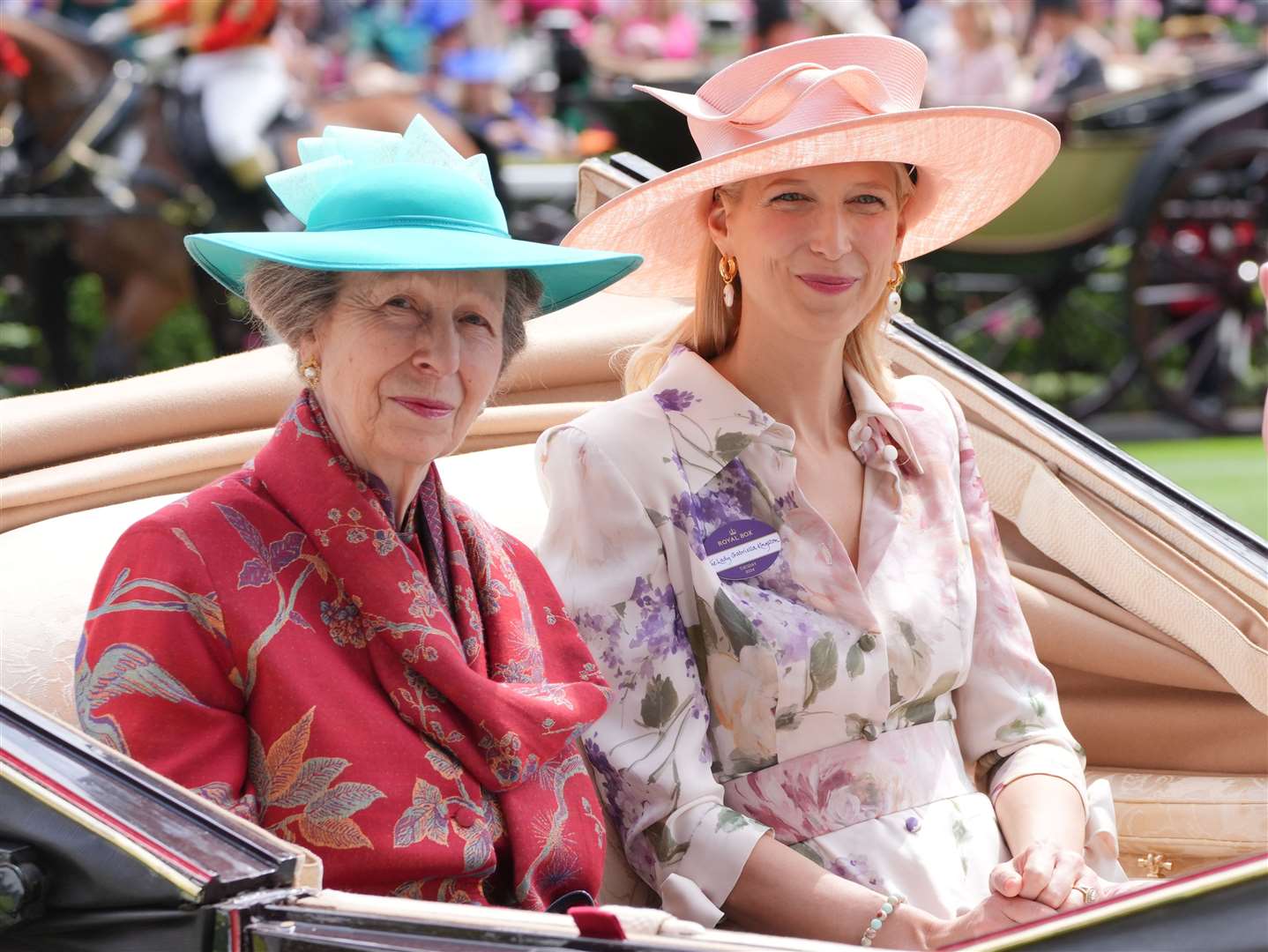 Anne with Lady Gabriella Kingston at Ascot (Jonathan Brady/PA)