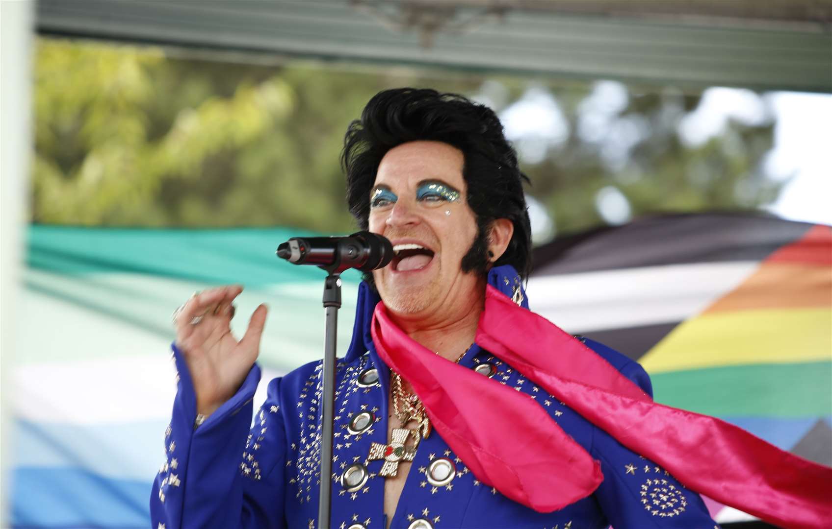 Elberace, also known as ‘Gay Elvis’, performed at Gravesham Pride last year. Picture: Ben Archell
