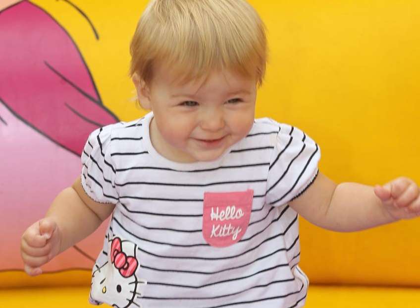 Lillia Ryall on a bouncy castle at a fun day at Sheerness Holiday Park