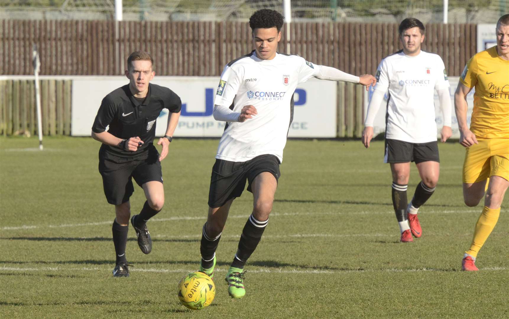 Faversham's Dan Carrington, pictured in 2018, started in their 1-0 home loss on Monday to Hythe. Picture: Chris Davey