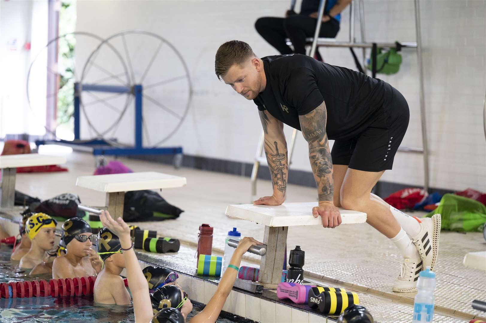 Swimming champion Adam Peaty OBE has returned to Medway to teach young swimmers. Picture: Jason Dodd