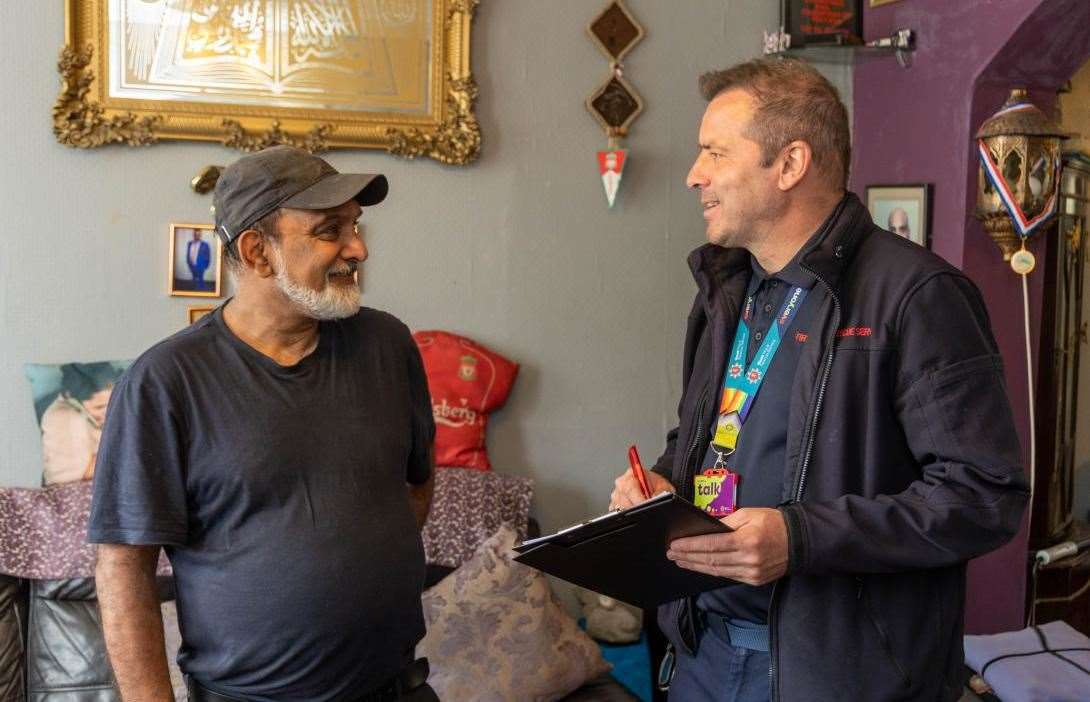 Furqan Sheikh, from Gillingham, with Station Manager Graham Porter. Picture: KFRS