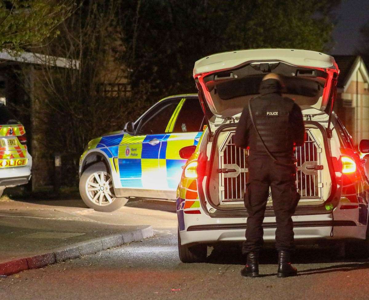 Armed police were seen in Collington Terrace in Maidstone's Park Wood estate. Pictures UKNIP