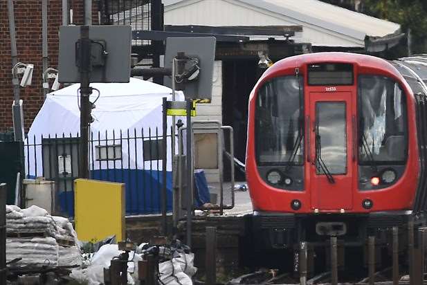 The scene of the Parsons Green attack last September. Picture: PA Wire