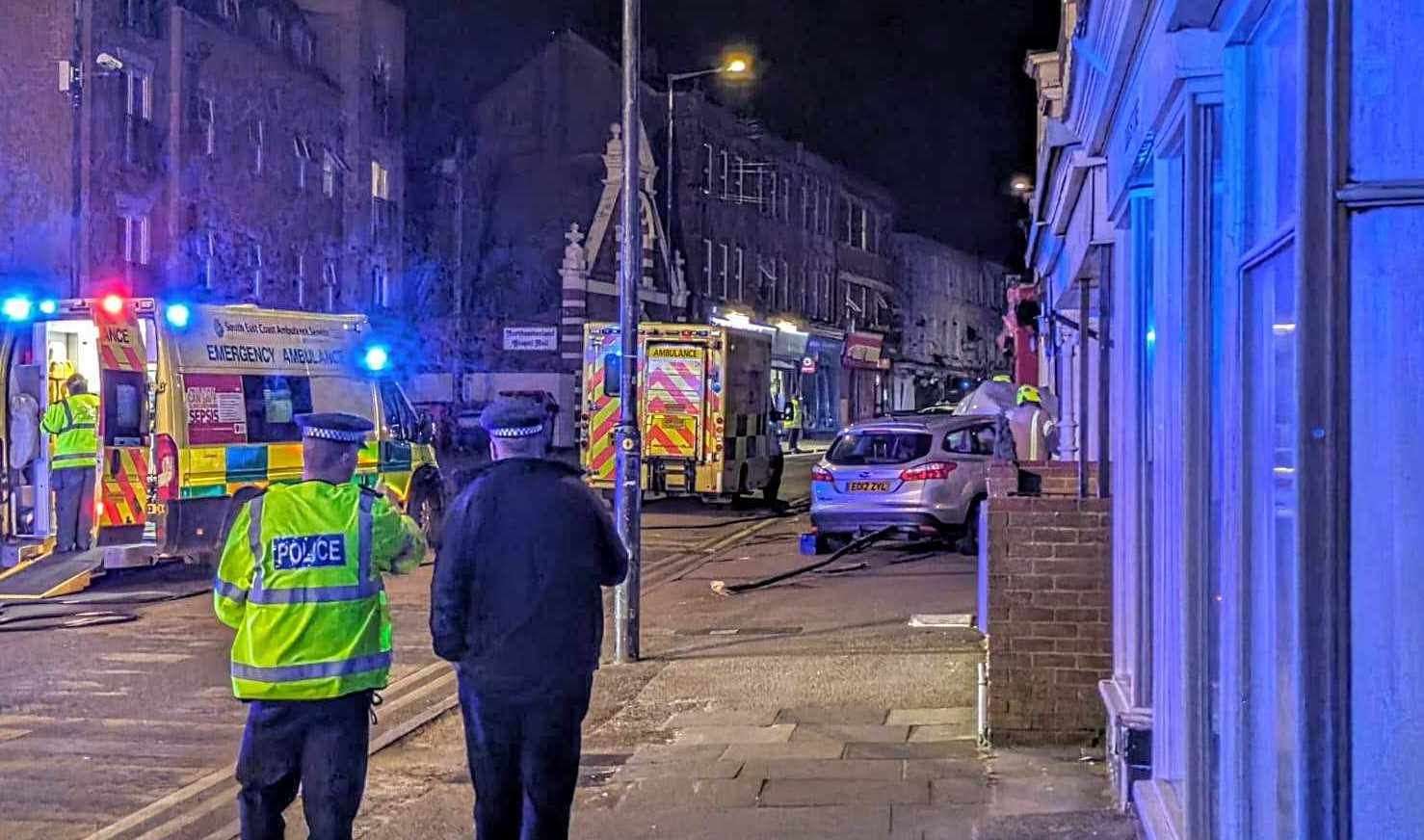 Police, ambulance and fire crews were called to the scene. Picture: Roy Foord