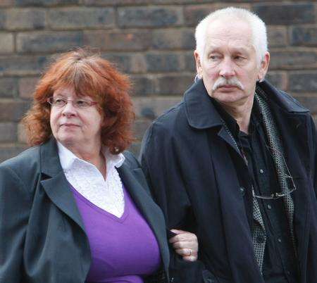 Kathyrn and Reinhard Wendt outside court