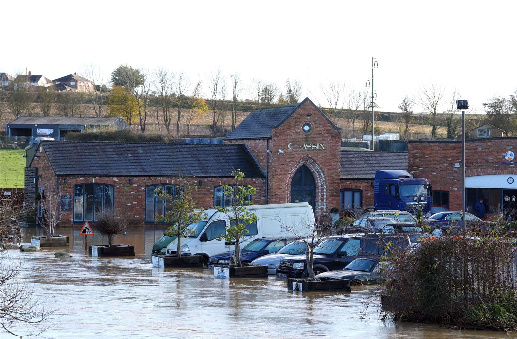 Flooding at Billing Wharf, near the River Nene, earlier this week (Bradley Collyer/PA)