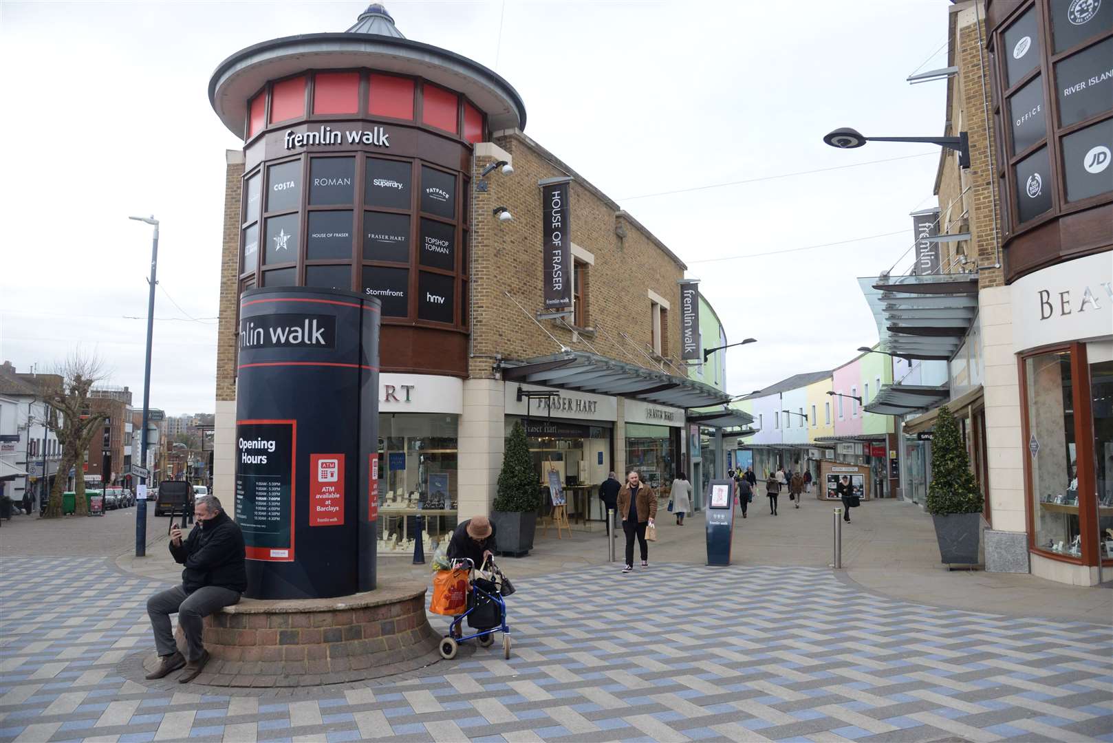 The chase began at Maidstone's Fremlin Walk.