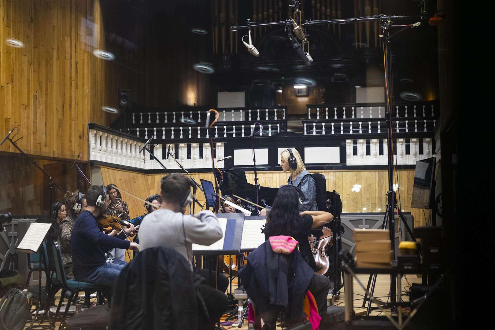 Mel Raeburn records her version of Sonnet for the 2024 John Lewis Christmas advert at London’s Angel Studios (David Parry/PA Media Assignments)