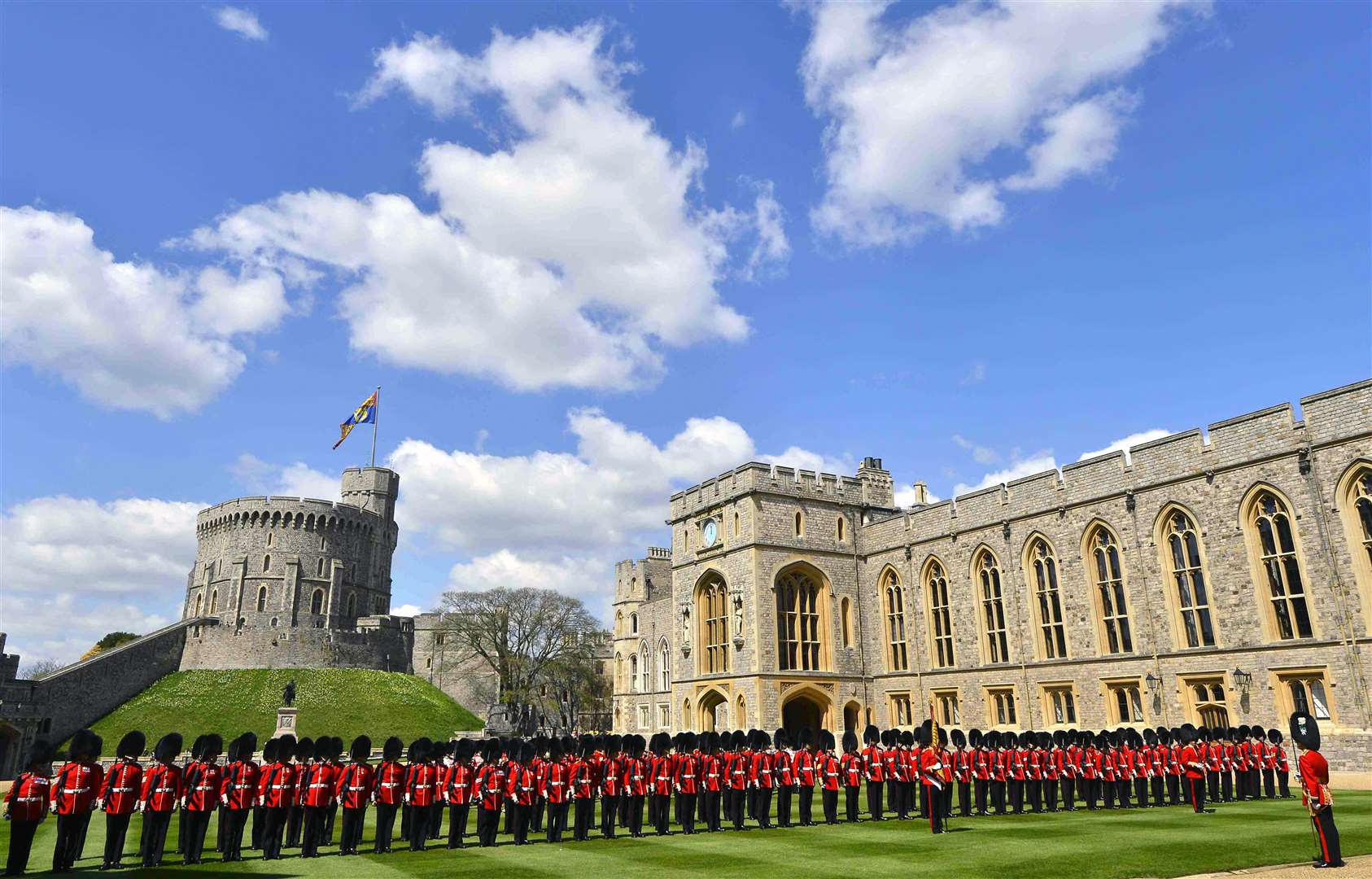 Windsor Castle’s quadrangle, pictured hosting a ceremonial welcome for the United Arab Emirates President, will host the new event marking the Queen’s official birthday (Toby Melville/PA)