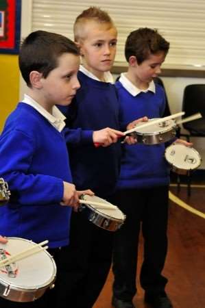 Youngsters at Minster Primary School enjoy music lesson