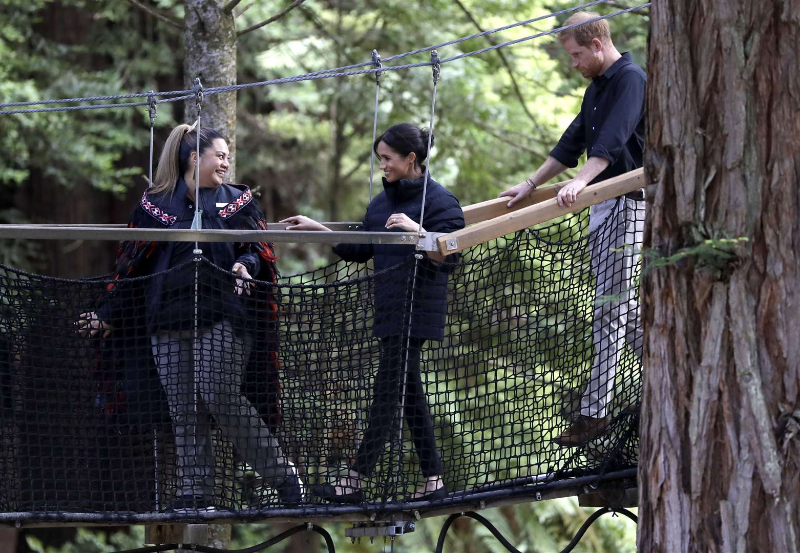 Harry and Meghan, pictured during their visit to Rotorua, New Zealand, enquired about moving to New Zealand (Kirsty Wigglesworth/PA)