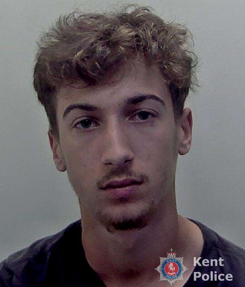 Tyler Flisher, 21, of Pritchard Drive, Hawkinge, was jailed for more than two-and-a-half years. Picture: Kent Police