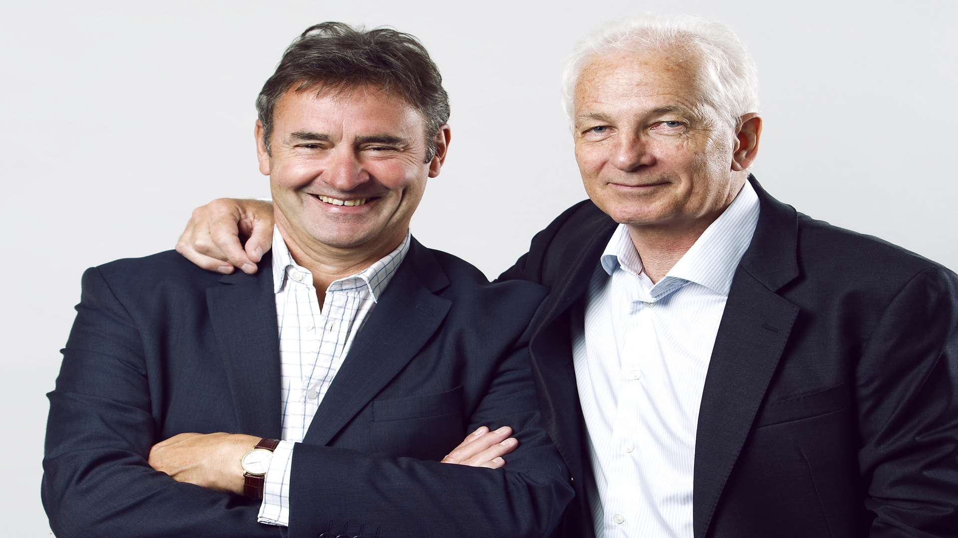 Ex-Kent skipper Chris Cowdrey with David Gower