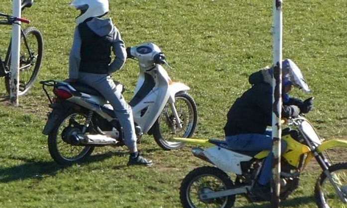 Off-road bikers at Barnfield Recreation Ground earlier this year. Image: @BarnfieldBikes