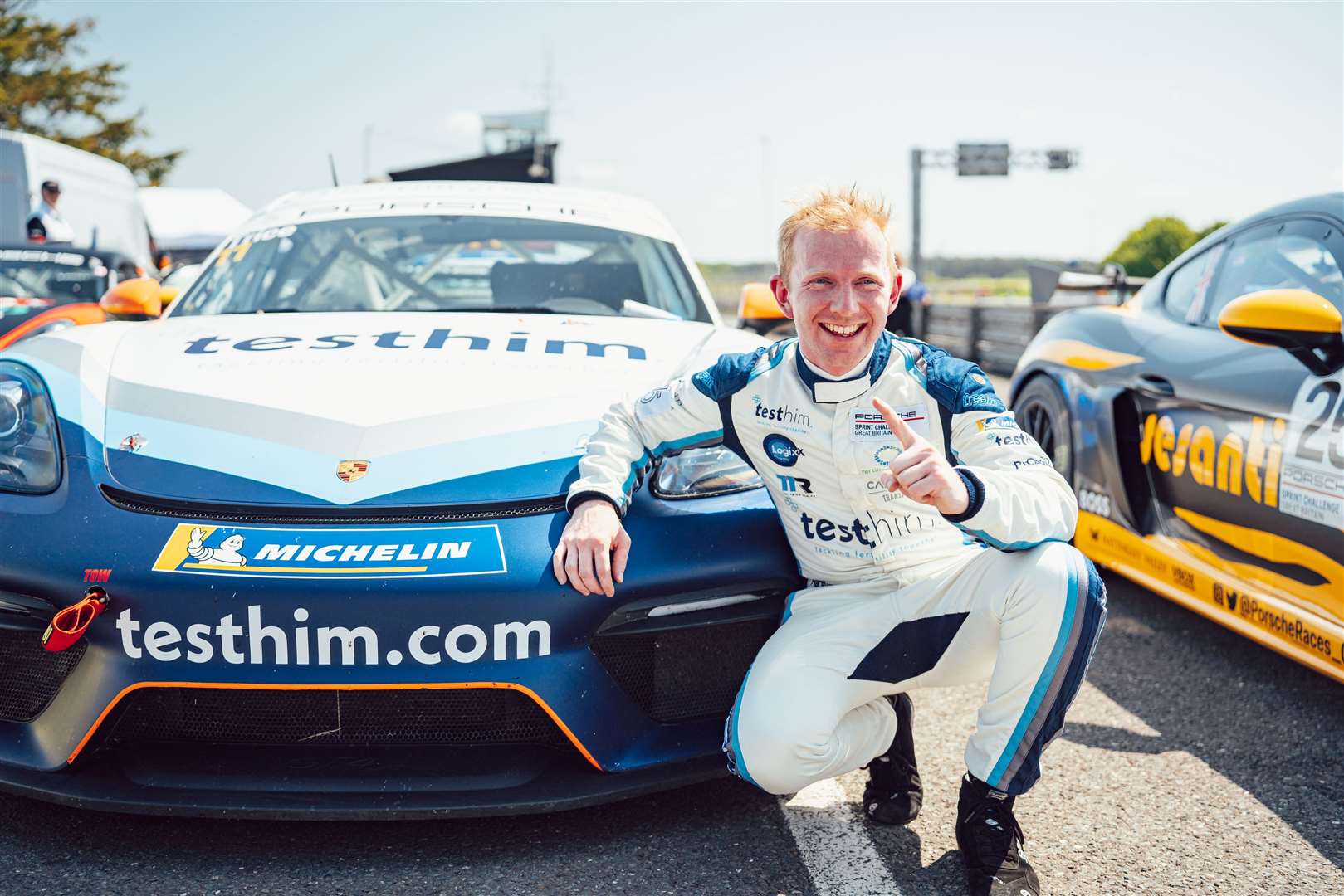 Deal racer Toby Trice wins at the Snetterton round of the Porsche Cayman Sprint Challenge Picture: Porsche