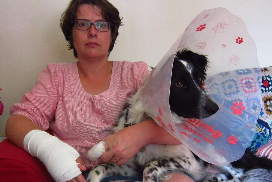 Jane Martin and her dog Ben are both now recovering from their injuries