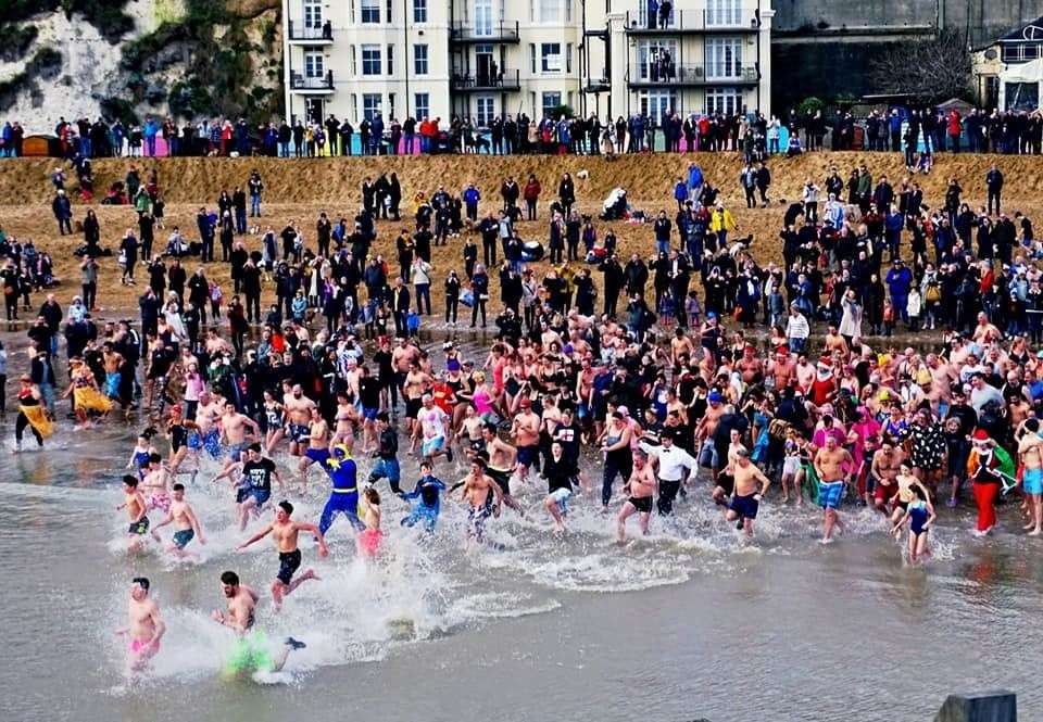 The Broadstairs dip is at midday. Picture: Hazel Cox