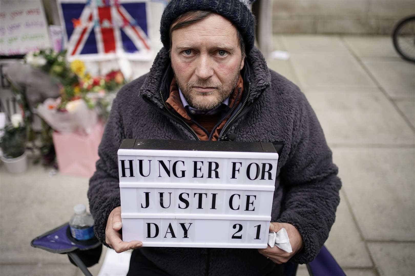 Mr Ratcliffe spent 21 days camped outside the Foreign, Commonwealth and Development Office (FCDO) in London without food (Aaron Chown/PA)