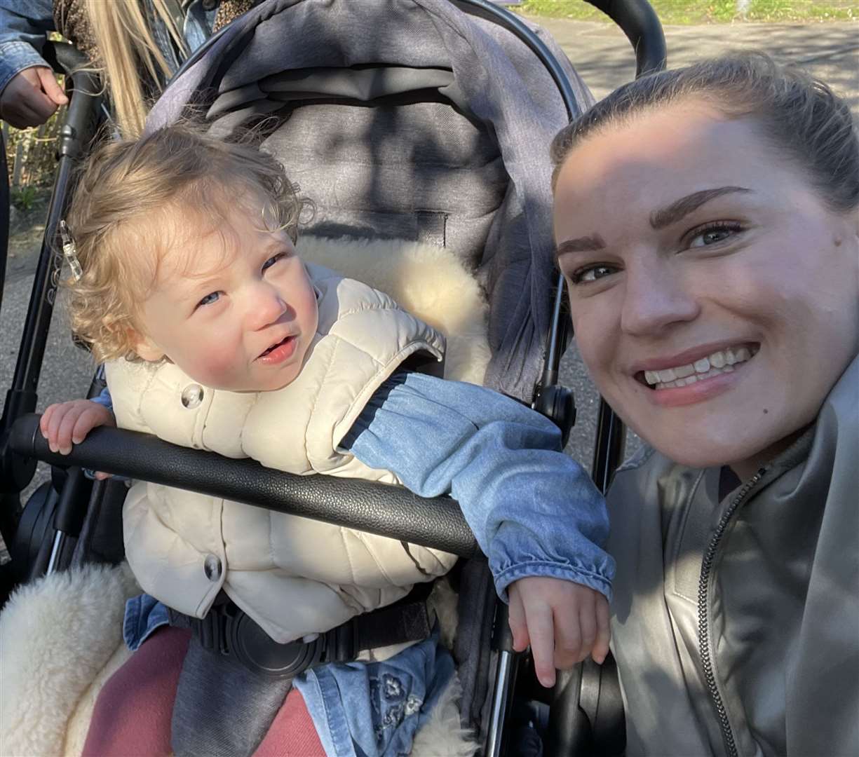 Eleanor Perkins with her daughter Olive