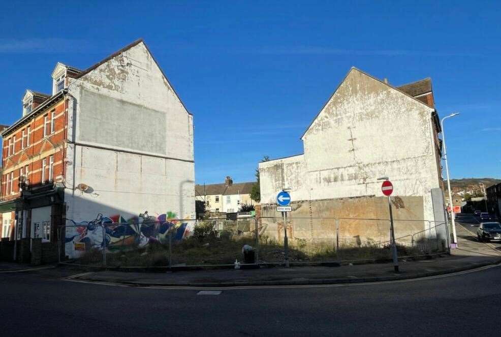 The land on Black Bull Road, Folkestone, has been a long-running eyesore in the town. Picture: Motis Estates