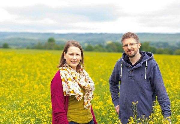 Claire and Guy Eckley at their farm near Staplehurst