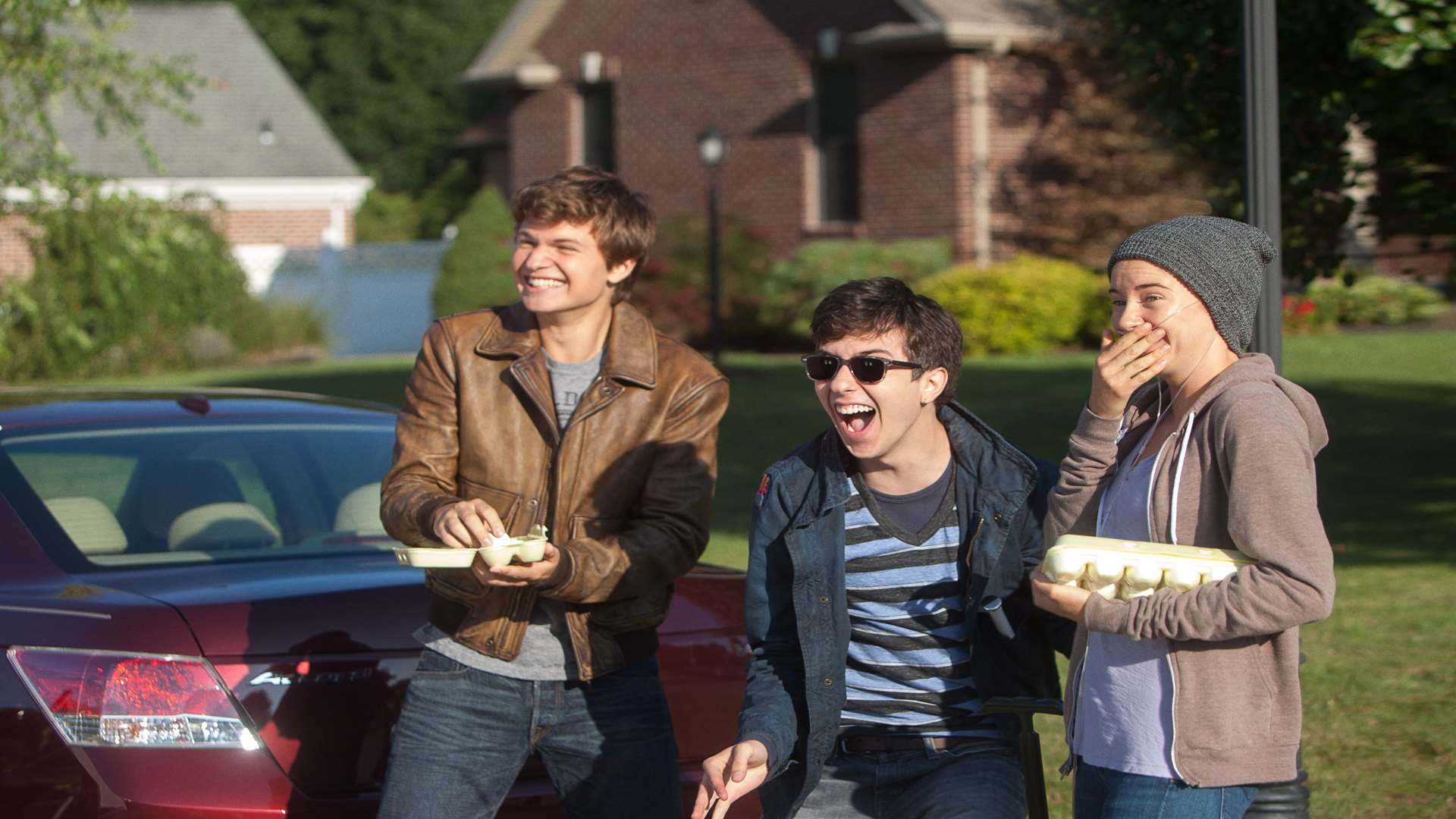 Shailene Woodley as Hazel, Nat Wolff as Isaac and Ansel Elgort as Gus, in The Fault In Our Stars. Picture: PA Photo/Fox UK