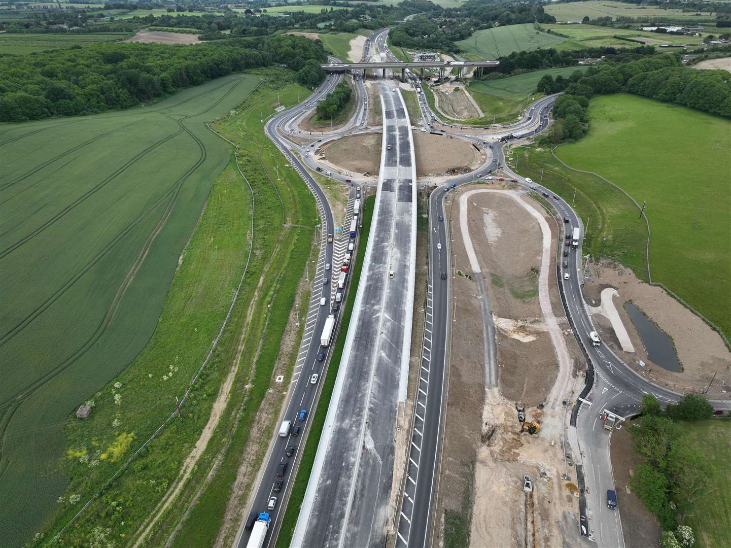 defaultTraffic queuing back to the M20 junction 7 roundabout from Stockbury Roundabout. Picture: Phil Drew