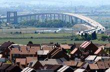 The Sheppey bridges, seen from the Abbey hill, Minster