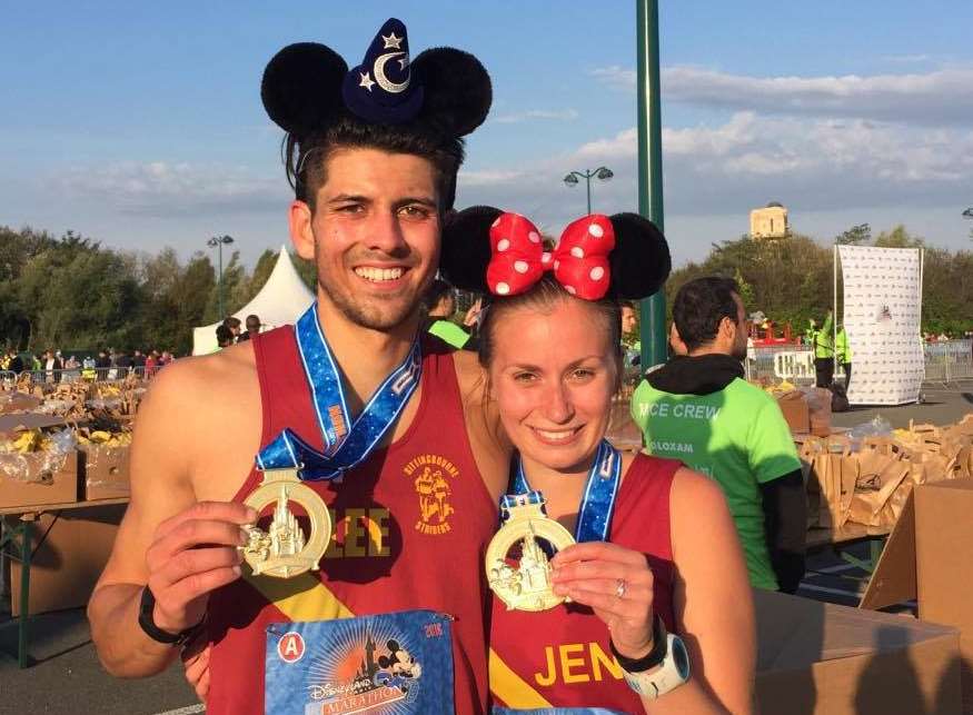 Lee Simpson and Jen Coleman at Disneyland Paris Half-Marathon