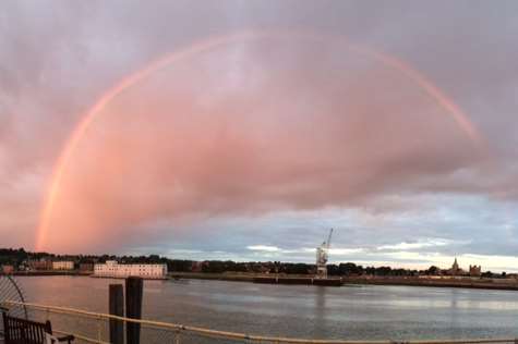 The stunning sunrise rainbow