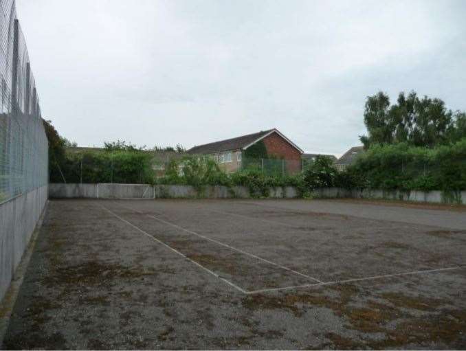 Neglected: the unused tennis courts at Woodcoombe Sports and Social Club in Murston, Sittingbourne