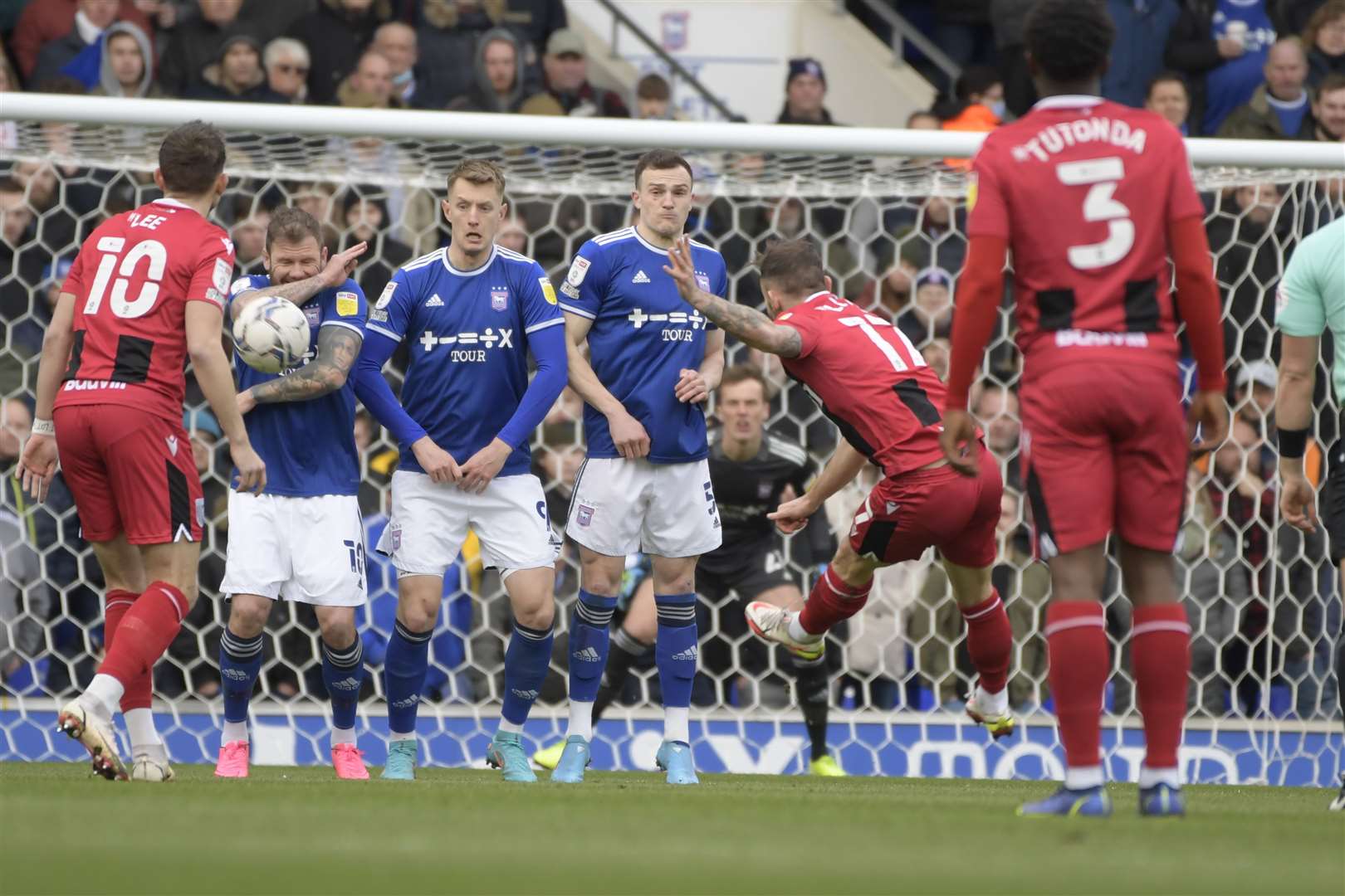 Danny Lloyd goes close with a first half free-kick Picture: Barry Goodwin