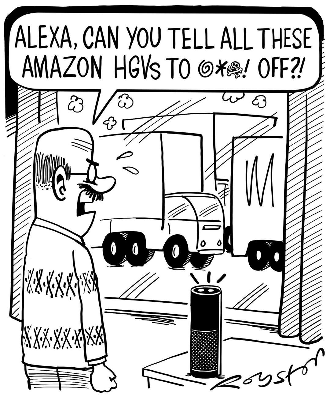 Our cartoonist Royston's take on the situation with Amazon on Hoo (8066061)