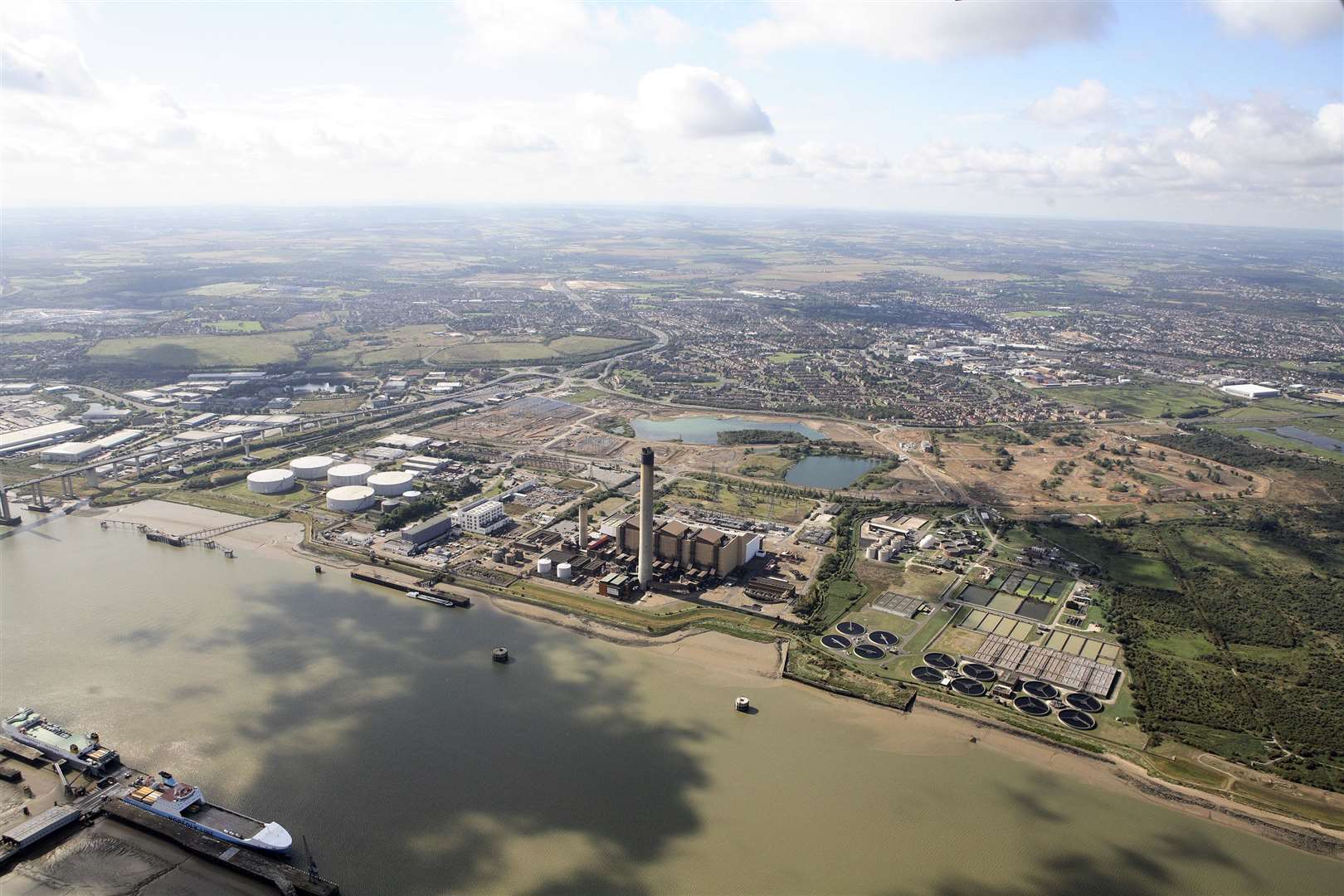 Littlebrook Power Station, Dartford, in 2015, before demolitions started