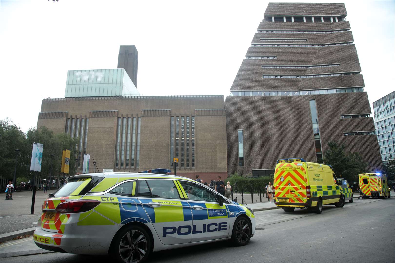 Emergency crews attending the scene at the Tate Modern art gallery in August 2019 (Yui Mok/PA)