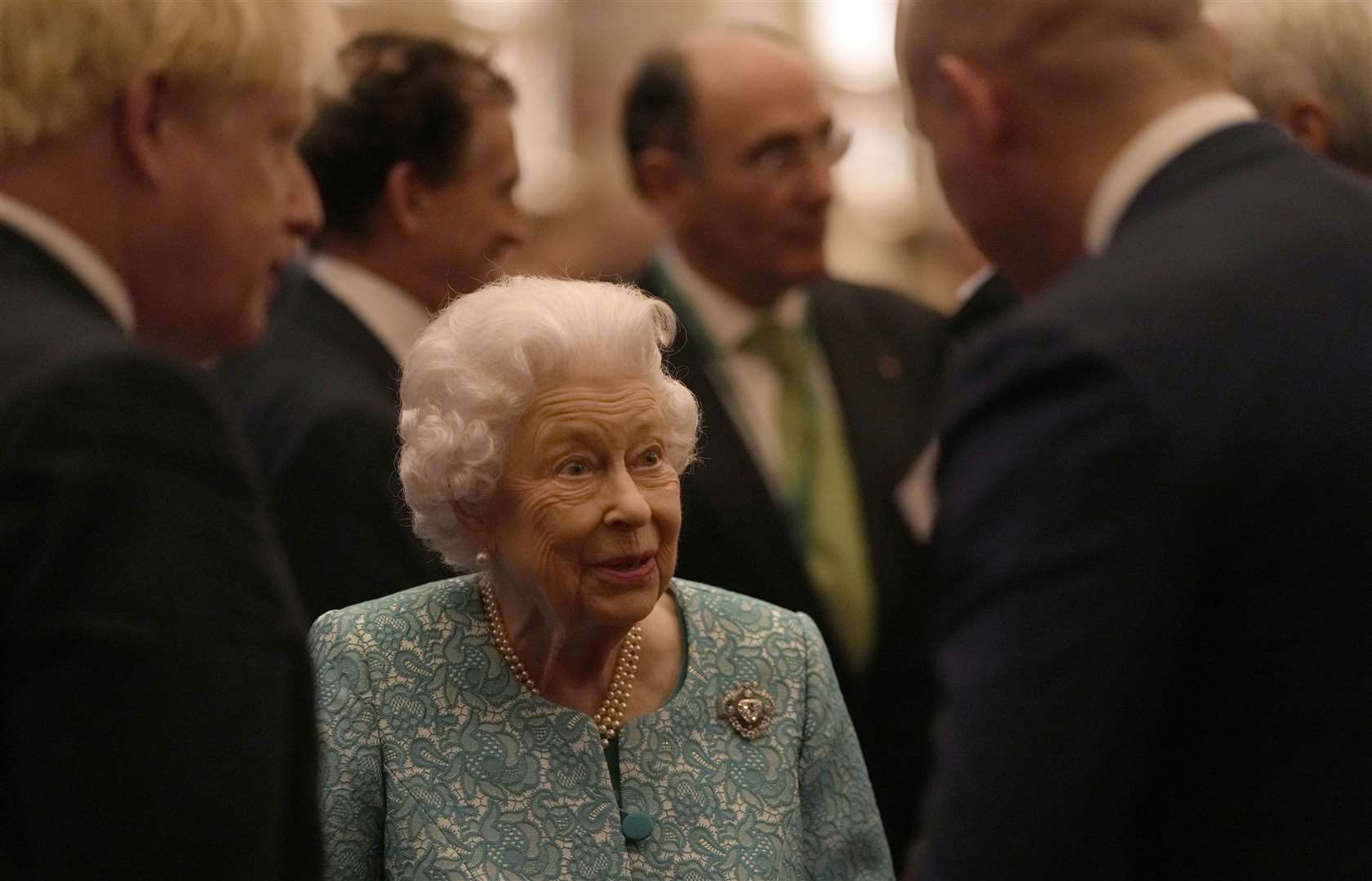 The Queen with Boris Johnson during her last public engagement before being advised to rest (Alastair Grant/PA)