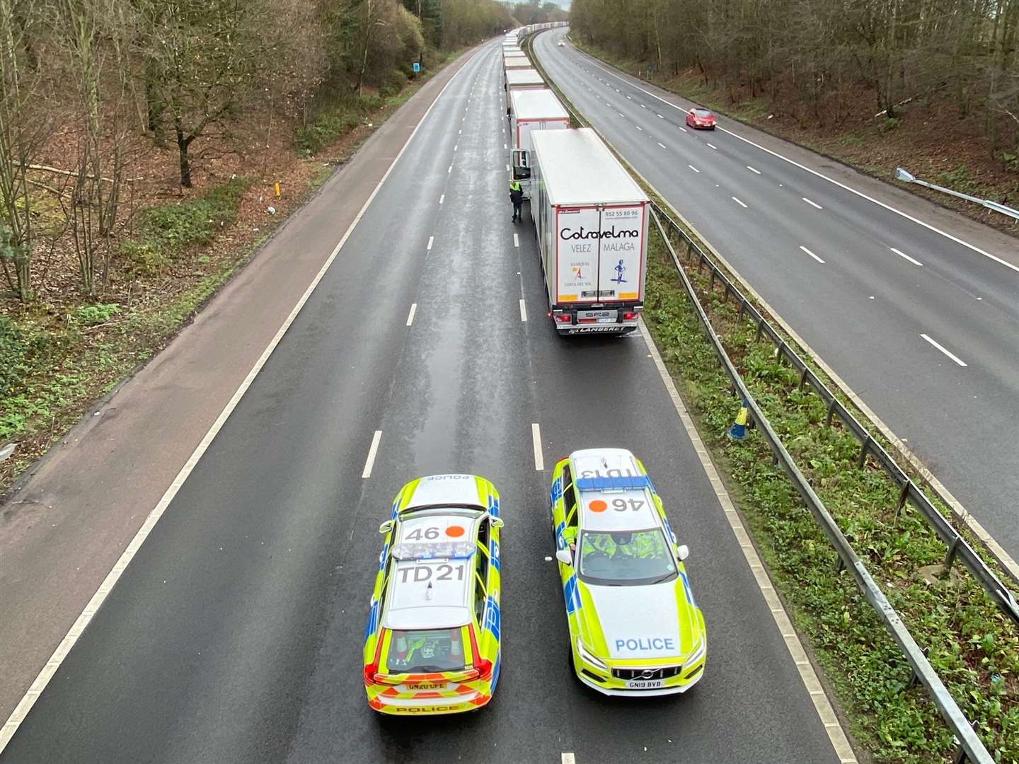 Lorries on the M20 earlier this week