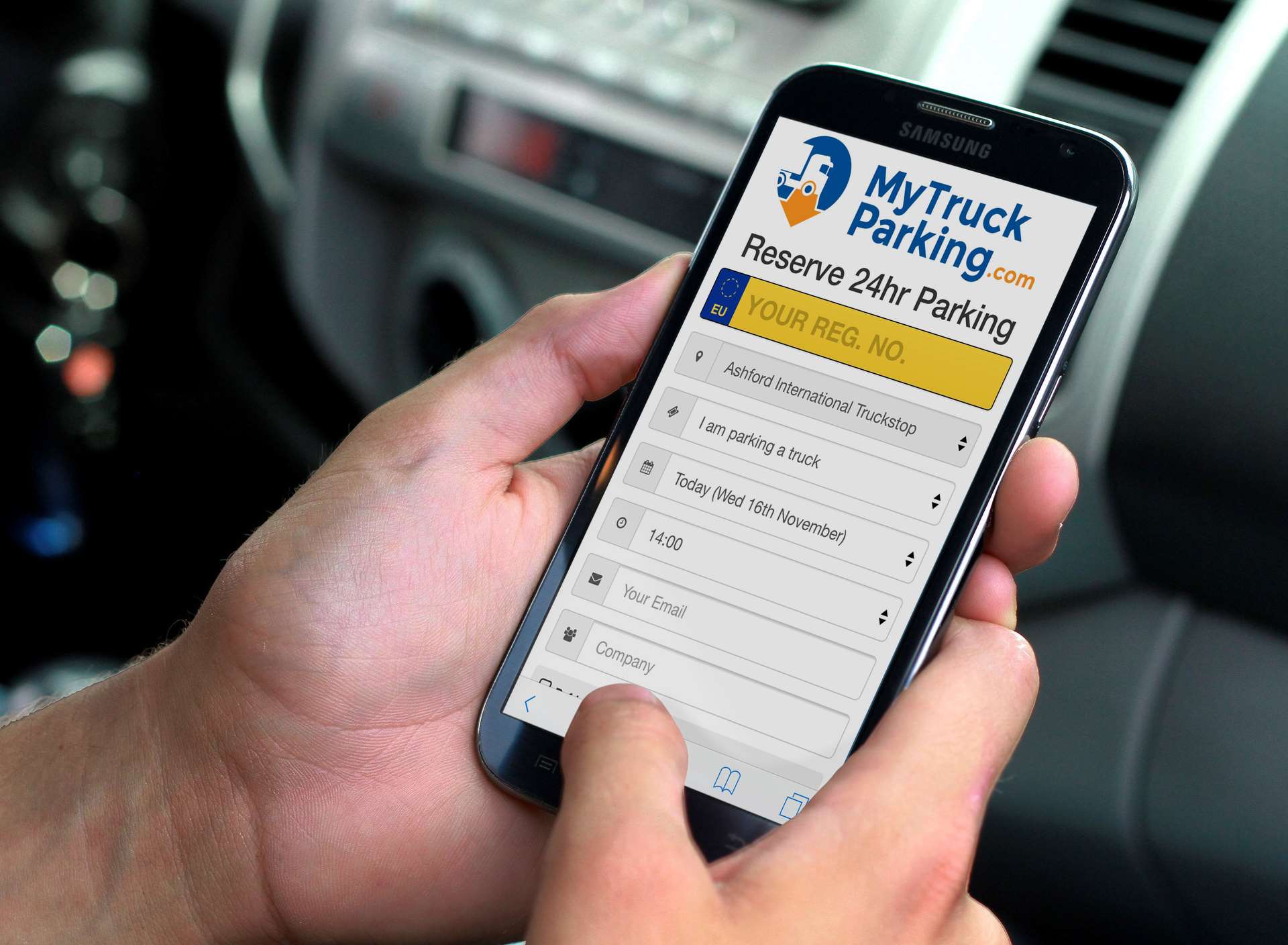 Ashford International Truckstop has launched real-time parking app MyTruckparking.com