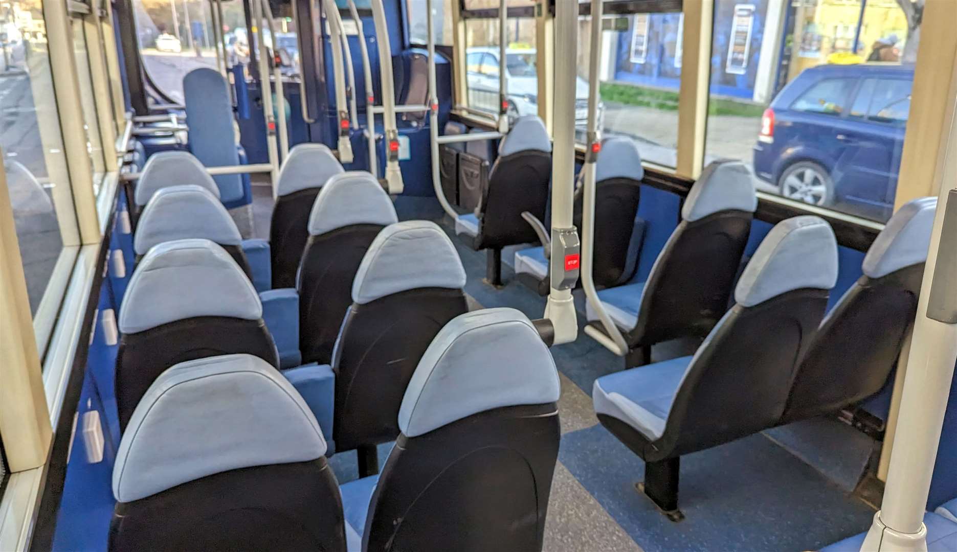 Our reporter was the only passenger on board as the bus left Gravesend